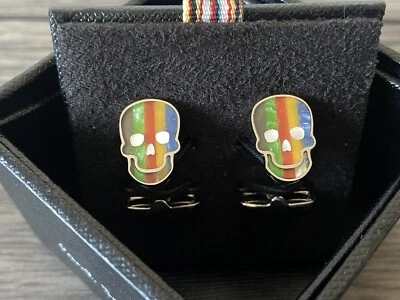 PAUL SMITH PIEDRA SEMIPRECIOSA MÚLTIPLES RAYAS CALAVERA GEMELOS NUEVO EN CAJA Foto 1 de 4