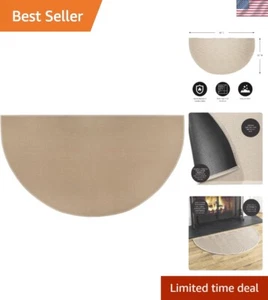 32"x60" Semi-Circular Fireproof Hearth Rug for Fireplace - Easy Maintenance - Picture 1 of 8