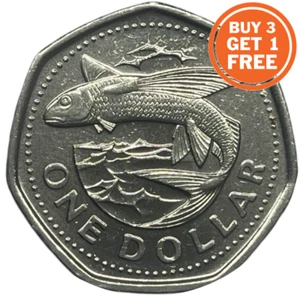 1 BARBADOS DOLLAR COIN - CHOICE OF DATE FROM 1973-2009 - BARBADOS - Picture 1 of 4