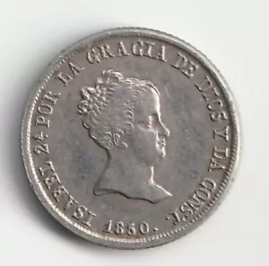 2 REALES DE ISABEL 2ª ACUÑADO EN 1850 CECA SEVILLA ESPAÑA SPAIN MUY BONITA - Imagen 1 de 2