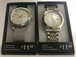 2 Men's/ Boys Watches (1) Silver (1) Gold Color NWT Need Batteries - Picture 1 of 5