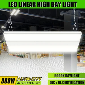 300W Linear High Bay Led Shop Light Hanging Lights Fixture for Warehouse Factory - Picture 1 of 14