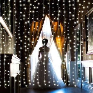LED Starry Curtain Fairy String Lights Window Hanging Wedding Party Decor Lamp - Picture 1 of 10