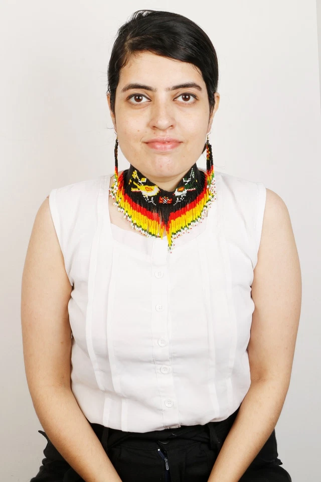 Conjunto de collar y pendientes de cuentas de semillas coloridas hechos a mano - Joyería con cuentas boho chic Foto 1 de 2