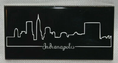 Indianapolis Skyline 3 X 6 GLOSS BLACK - Ceramic Subway Wall Tile - Handmade - Image 1 of 4