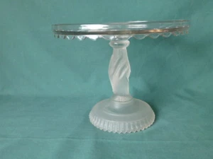Frosted Hand Early American Pattern Glass Cake Stand - Picture 1 of 6