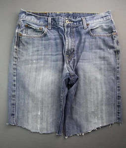 Vintage Men's Lucky Brand Cut Off Jean Shorts 181 Relaxed Distressed Size 34 - Picture 1 of 12