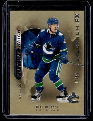 2020-21 SP Authentic Spectrum FX Gold Olli Juolevi 14/50 Vancouver Canucks #S-90 - Image 1 of 2