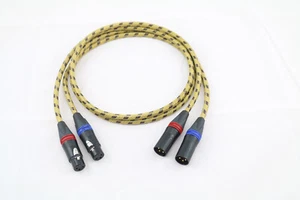 XLR Kabel Club Series MKII  2 x 0,34 gelb-schwarz Neutrik vintage tweed Neutrik - Picture 1 of 3