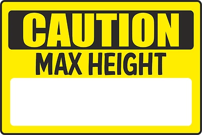 WATERSHED DESIGNS Caution Maximum Height Danger Safety Warning Sticker Car Park Low Roof Sign