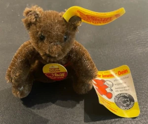 Vintage Steiff Original Mini Brown Teddy Bear 3" Mohair 0206/11 West Germany - Picture 1 of 3