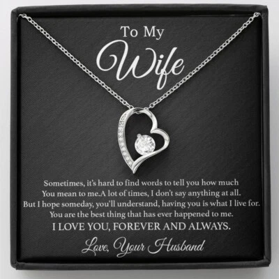 To My Wife Necklace, Gift For Wife, Anniversary Gift For Wife, Necklace For Wife - Image 1 of 4