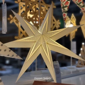 Ikea STRALA Star Pendant Lamp/ Table lamp Shade White Dot Pattern 28" New - Picture 1 of 8