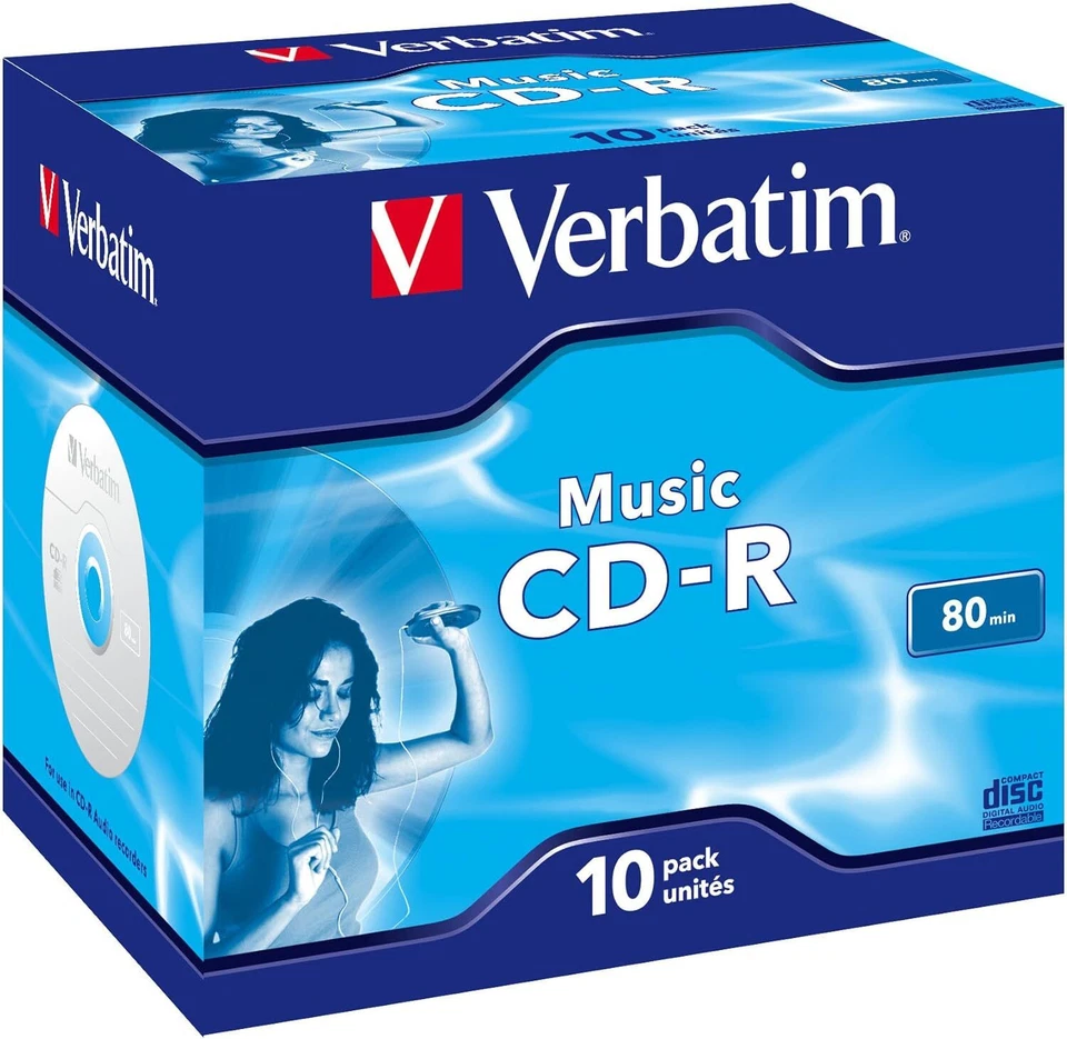 Verbatim Audio CD-R 80 Min – Hochwertige Musikaufnahmen im 10er Jewelcase-Pack - Bild 1 von 1