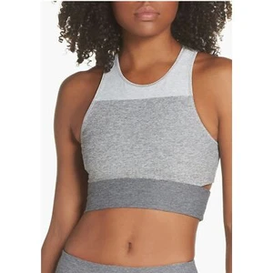 Outdoor Voices Tri-Tone Slashback Crop Top Yoga Unique Running Active Sz 4 - Picture 1 of 13