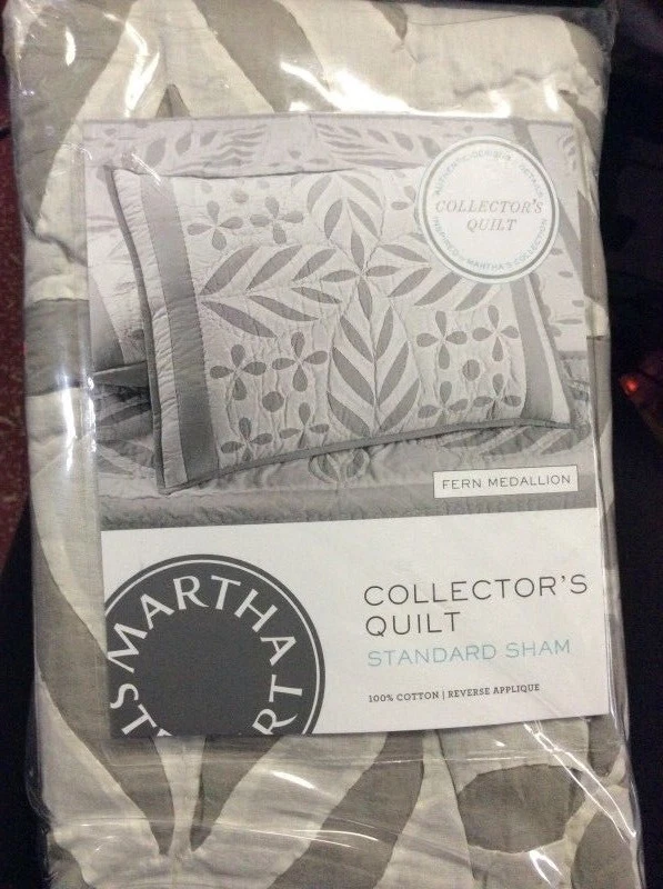 Martha Stewart Collection Fern Medallion Cotton Quilted Standard Sham
