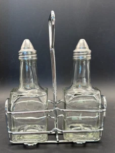 Juego de jarra de ensalada de aceite y vinagre de vidrio con carrito de metal - Imagen 1 de 7