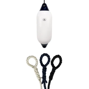 1 x HURRICANE Boat Fender: White/ Blue PM05 - FREE SPLICED END 10MM ROPE - Picture 1 of 2
