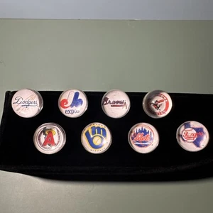 LOT OF 8 SUPER STAR MAJOR LEAGUE BASEBALL ACRYLIC COLLECTORS MARBLES  PREOWNED - Picture 1 of 8