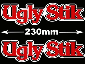 UGLY STIK Stickers X2 Lure Rod Reel suit Fishing Boat Trailer Caravan Bar Fridge - Picture 1 of 2