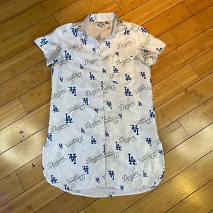 Pro Moves MLB Los Angeles Dodgers White Pajama Woman Top Only Shirt Sz S - Picture 1 of 3