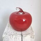 Art Glass Apple Decorative Paperweight Hand Blown Red Table Decor Paper Weight E