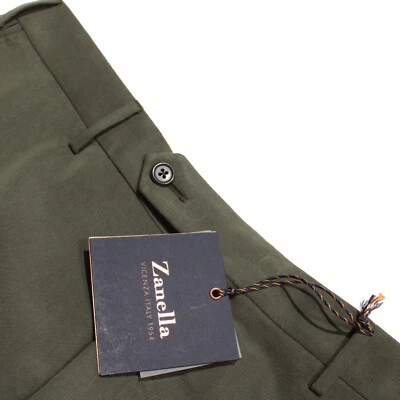 Pantalones de vestir Zanella nuevos con etiquetas talla 34 US Parker en verde liso Lyocell Foto 1 de 4