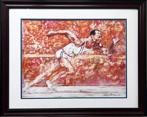 LeRoy Neiman "Jesse Owens" FRAMED New Art Print Track and Field Athlete Olympics - Picture 1 of 3