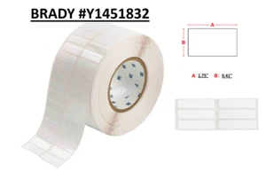 Brady Y1451832 (THT, B423, WHT, 1.75" x 0.41") Harsh Environmental 10,000-Labels - Picture 1 of 3