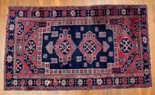 Antique Oriental Carpet Rug Geometric Motifs, 69 x 40 Inches