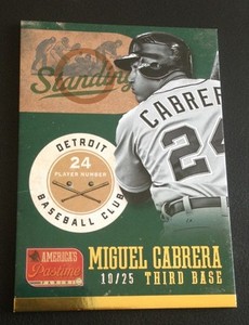 2013 PANINI AMERICA'S PASTIME MIGUEL CABRERA STANDING O BASE GOLD 10/25 NICE