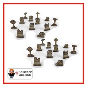 28mm Scatter terrain Grave Stones 2mm MDF painted Laser Cut Kit - Picture 1 of 1