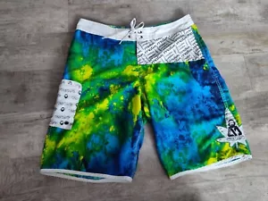 Matix Mens Board Shorts Cheech And Chong Tie Dye Marijuana Weed Sz 34 Rare HTF - Picture 1 of 16