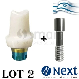 LOTx2 Titanium Base MIS conical C1 WP Fit abutment Zirconia anti rotation - Picture 1 of 3