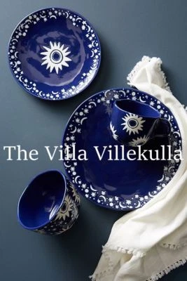 Новый Anthropologie «Солнцестояние» 8 предметов обеденный набор ~ красивый небесный дизайн - Изображение 1 из 2