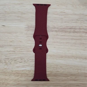 Burgundy Christmas Silicone Sport Band Wrist Strap For Apple Watch 42/44/45/49mm - Zdjęcie 1 z 5