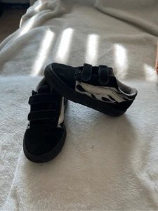 Vans Old Skool schwarz mit metallischen Flammen Schuhe Kleinkind Größe 8 - Bild 1 von 11