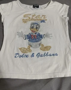 Dolce Gabbana Made In Italy 100% Cotton Shirt Girls Size 6-8 - Picture 1 of 5