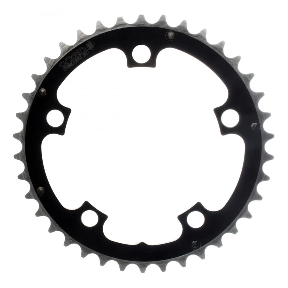 Alloy Ramped Chainrings, 110mm x 38t, Black/Silver - Image 1 of 1
