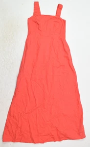 Pact Maxikleid Damen klein rot Bio Baumwolle Leinen ärmellos geraffte Taschen - Bild 1 von 13