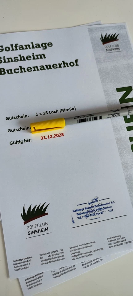 Greenfee Gutscheine GC Sinsheim - Bild 1 von 1