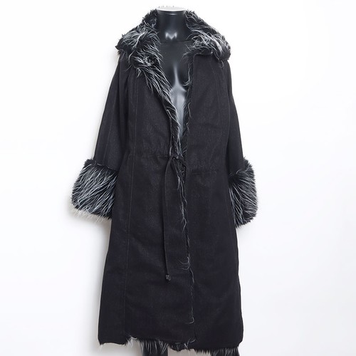 Cappotto nero CHANEL 02A pelliccia stile denim taglia:38 2002 WS10416