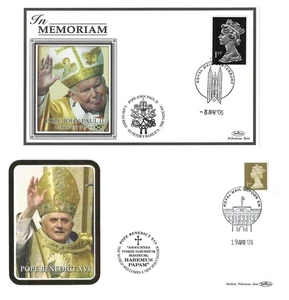 2005 The Pope Benham SILK covers with various postmarks - Picture 1 of 1