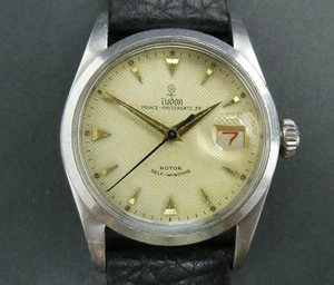 Vintage Tudor Prince Oysterdate 34 automatico Rolex quadrante a nido d'ape roulette 7914 - Foto 1 di 13