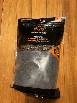 NEW REALTREE MEN'S Size LARGE LONG SLEEVE GRAY THERMAL CREW - Image 1 of 4