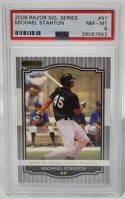 2008 Razor Signature Series #97 Michael Giancarlo Stanton PSA 8 - Image 1 of 2
