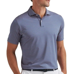 Peter Millar Ocean Blue Crown Crafted Striped Polo T-Shirt Size S - Bild 1 von 13