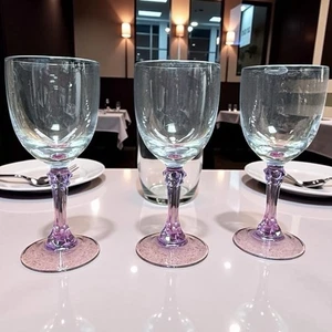 Cristal D'Arques Durand Lude Lilas Claret Wine Glasses Lilac Crystal Neodymium 3 - Picture 1 of 4