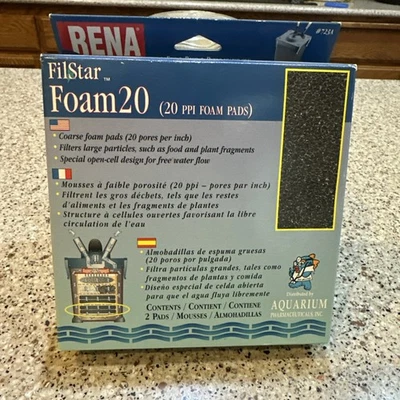 Rena Filstar 20 PPI FOAM Fine Foam Pads 2 Pack 20 Pores Per Inch - Image 1 of 3