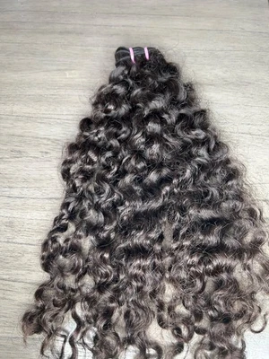 22-дюймовый комплект необработанных индийских кудрявых человеческих волос — натуральные кудри - Изображение 1 из 2